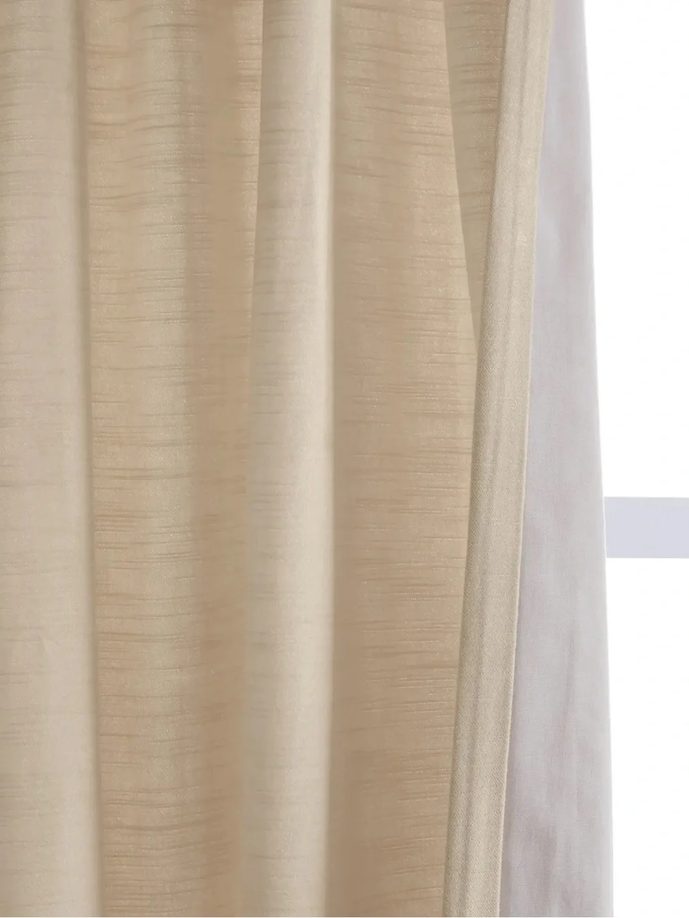 NWT QUINCE Set Of 2 48x96 Luster Velvet Curtains Champagne 8928 - Picture 4 of 12